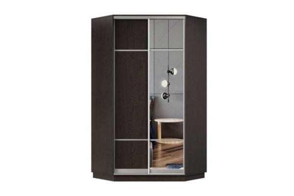 Шкаф-купе 2-дверный Практик 110х220х110 см, венге