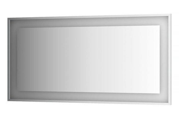 Зеркало настенное в багетной раме EVOFORM Ledside хром со встроенным LED-светильником, BY 2210 150х75 см