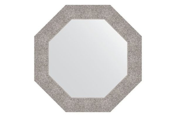 Зеркало настенное в багетной раме EVOFORM Octagon BY 3803, чеканка серебряная 66.6х66.6 см