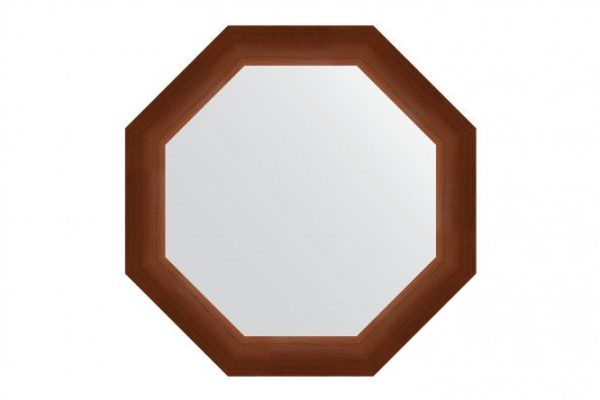 Зеркало настенное в багетной раме EVOFORM Octagon BY 3991, орех 57х57 см
