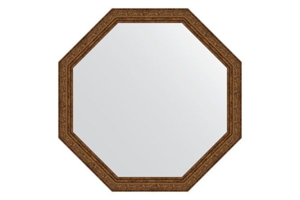 Зеркало настенное в багетной раме EVOFORM Octagon BY 3696, виньетка состаренная бронза 70.4х70.4 см