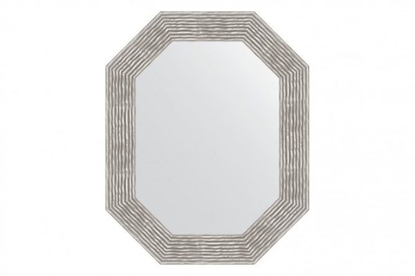 Зеркало настенное в багетной раме EVOFORM Polygon BY 7194, волна хром 61х76 см