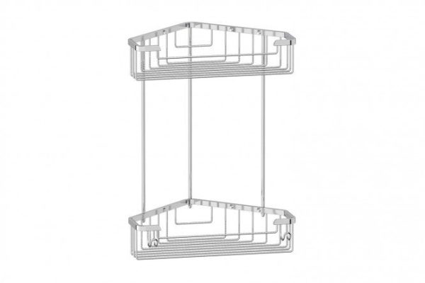 Полочка-решётка угловая 2-ярусная с крючками FBS Ryna 21x30.7x21 см