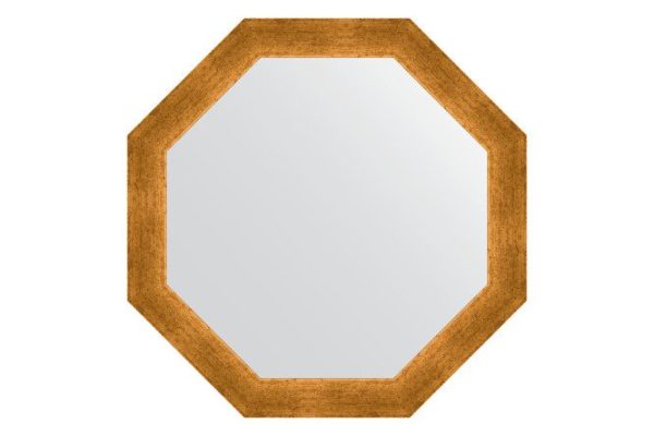 Зеркало настенное в багетной раме EVOFORM Octagon BY 3701, травленое золото 60.4х60.4 см