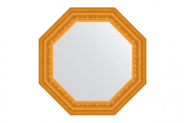 Зеркало настенное в багетной раме EVOFORM Octagon BY 7326, сусальное золото 59х59 см