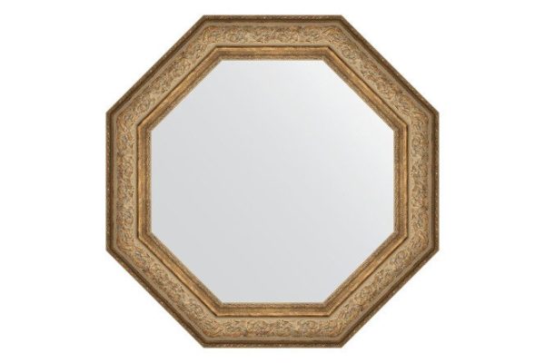 Зеркало настенное в багетной раме EVOFORM Octagon BY 3852, виньетка античная бронза 80.6х80.6 см