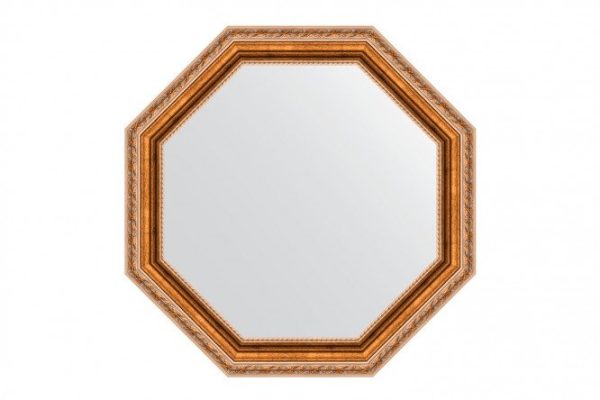 Зеркало настенное в багетной раме EVOFORM Octagon BY 3989, версаль бронза 57х57 см