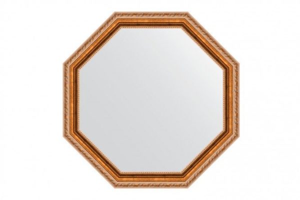 Зеркало настенное в багетной раме EVOFORM Octagon BY 3990, версаль бронза 67х67 см