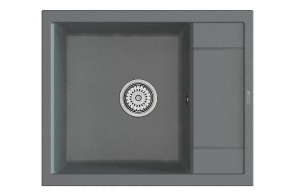 Мойка кухонная врезная с крылом POINT Римо 60 PN3010AL, серый 60х50х22 см