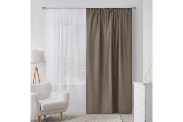 Штора на ленте MICASA Bria 180х280 см, 1 шт., цвет коричневый