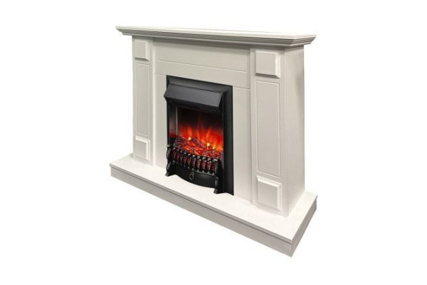 Каминокомплект Turin STD/EUG WT + Fobos LUX BL напольный