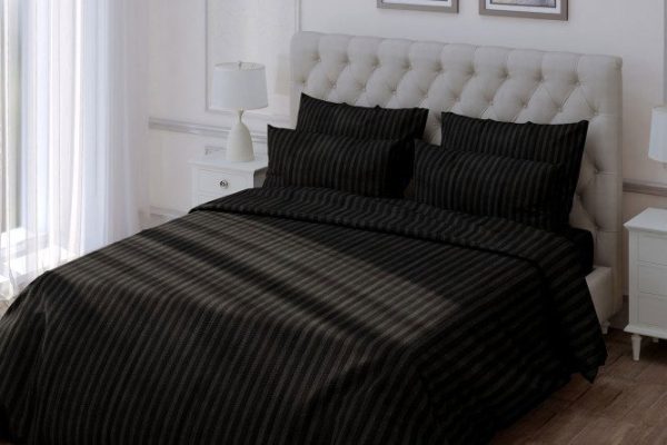 Комплект постельного белья Stripe Premium Black Хлопок 180х215 см, 2 спальный