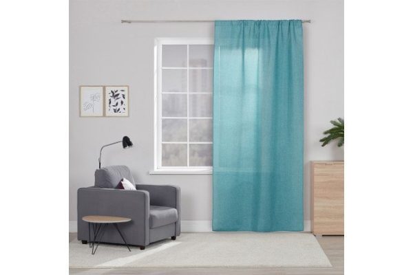 Штора на ленте MICASA Kosett 144х280 см, 1 шт., цвет бирюзовый