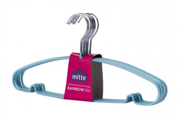 Набор вешалок для одежды MITTE Rainbow синий 10 шт.
