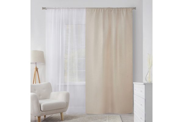 Штора на ленте MICASA Kosett 144х280 см, 1 шт., цвет бежевый