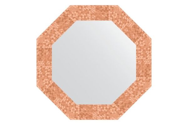Зеркало настенное в багетной раме EVOFORM Octagon BY 3742, соты медь 53х53 см