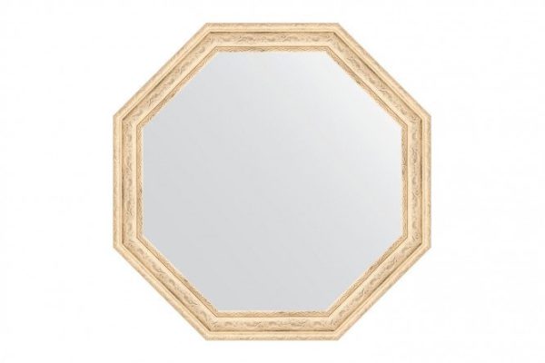 Зеркало настенное в багетной раме EVOFORM Octagon BY 3963, слоновая кость 54х54 см