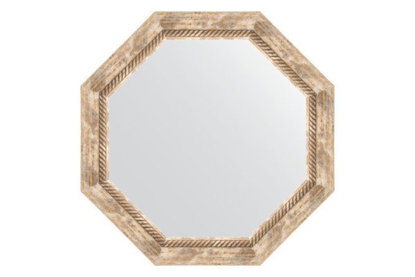 Зеркало настенное в багетной раме EVOFORM Octagon BY 3758, прованс с плетением 63.2х63.2 см