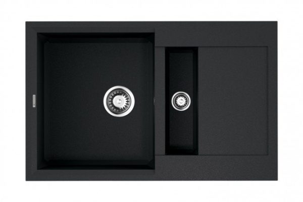 Мойка врезная с крылом OMOIKIRI Sakaime 78-2-BL 4993114, чёрный 78х50х22 см