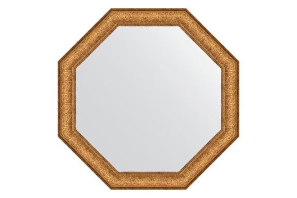 Зеркало настенное в багетной раме EVOFORM Octagon BY 3762, медный эльдорадо 73.6х73.6 см