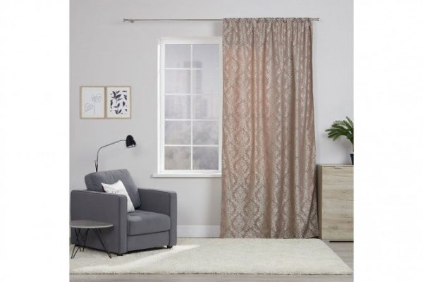 Штора на ленте MICASA Amedea 150х280 см, 1 шт., цвет коричневый, бежевый