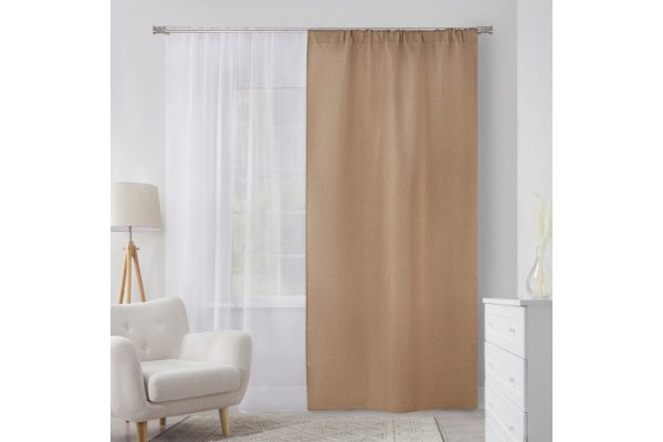 Штора на ленте MICASA Kosett 144х280 см, 1 шт., цвет капучино