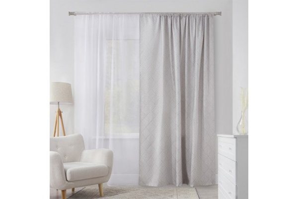 Штора на ленте ESTUDI BLANCO Jerome 200х260 см, 1 шт., цвет серый