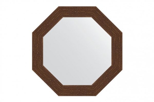 Зеркало настенное в багетной раме EVOFORM Octagon BY 3999, мозаика античная медь 57х57 см