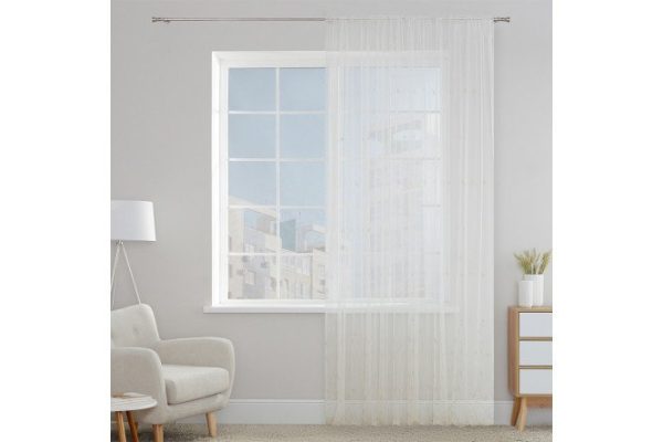 Тюль ESTUDI BLANCO Polly 300х280 см, 1 шт., цвет белый, золотой