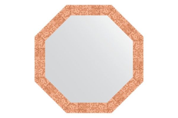 Зеркало настенное в багетной раме EVOFORM Octagon BY 3744, соты медь 73х73 см