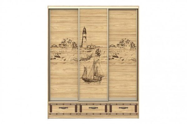 Шкаф-купе 3-х дверный Корсар 180.6х224.8х60 см