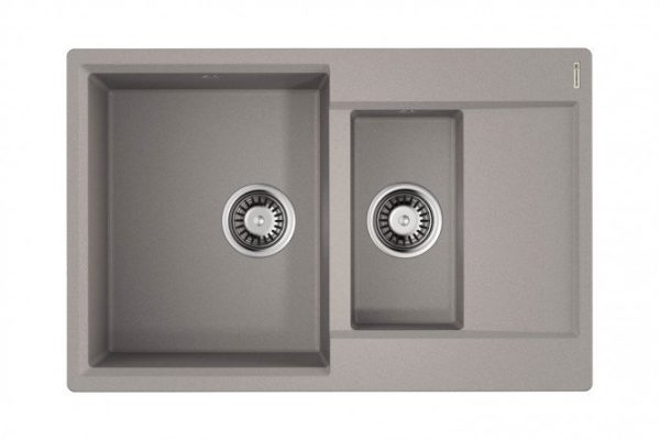 Мойка врезная с крылом OMOIKIRI Daisen 78-2-GR 4993332, серый 78х51х19.5 см