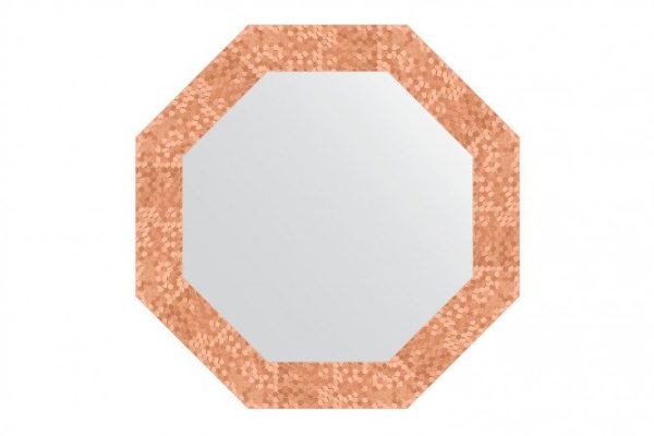 Зеркало настенное в багетной раме EVOFORM Octagon BY 7306, соты медь 57х57 см