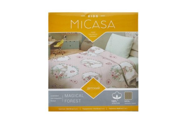 Комплект постельного белья детский MICASA Magical forest Бязь, 115х150 см