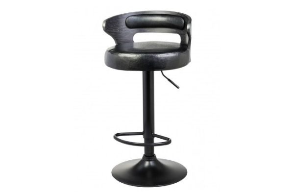 Стул барный DOBRIN Fred Black 45х78.5х45 см, цвет обивки чёрный, спинки чёрное дерево