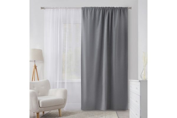 Штора Camellia 180х275 см, 1 шт., цвет серый