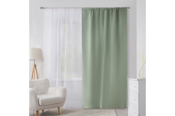 Штора на ленте Baudry 150х280 см, 1 шт., цвет фисташковый