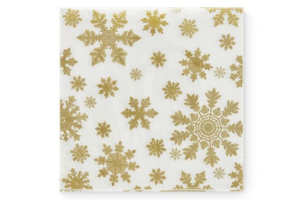 Салфетки трёхслойные Golden snowflakes