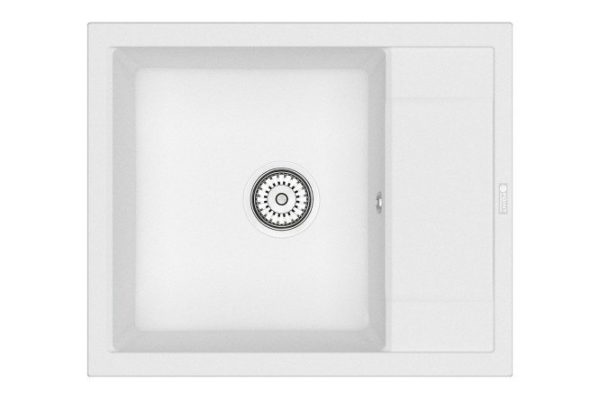 Мойка кухонная врезная с крылом POINT Римо 60 PN3010W, белый 60х50х22 см