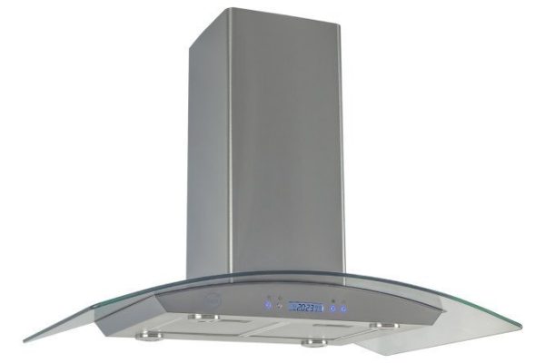 Вытяжка MBS Zinnia 190 island glass цвет металлик, 90х66.5х60 см