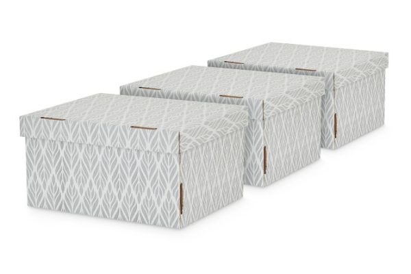 Набор коробок с крышкой Листья для хранения вещей 32x17x26 см, 14 л