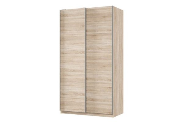 Шкаф-купе 2-дверный Практик 120х220х60 см, дуб сонома, профиль серебро