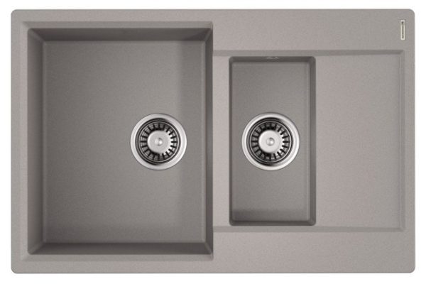 Мойка врезная с крылом OMOIKIRI Daisen 78-2T-GR 4993585 78х51х23 см