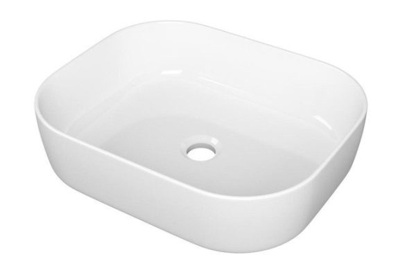 Умывальник накладной прямоугольный POINT Афина 50 PN43041, белый Накладная, 49х15х39.5 см
