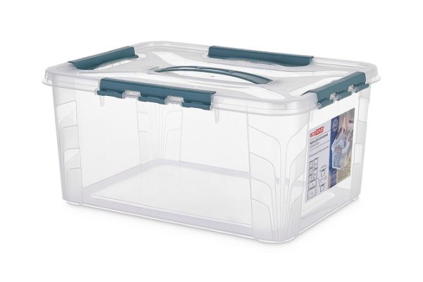 Ящик для хранения универсальный Grand box с крышкой, замками и ручкой 39x18x29 см, 15.3 л