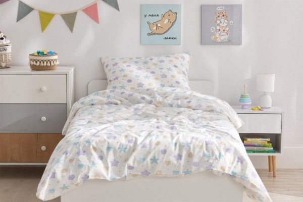 Комплект постельного белья MICASA Kids Lovely stars Поплин, 143х215 см