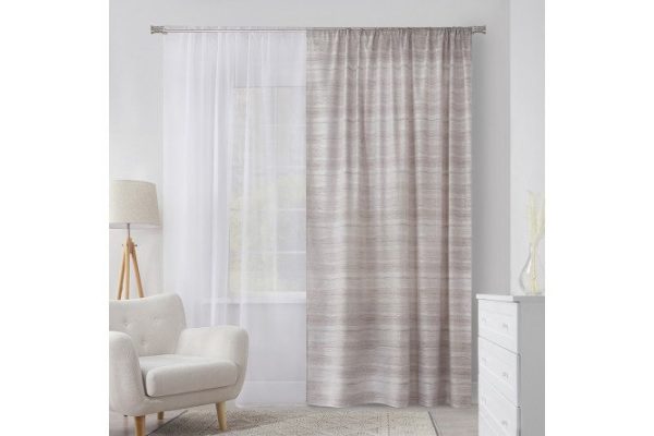 Штора на ленте MICASA Laura 180х275 см, 1 шт., цвет кофейный