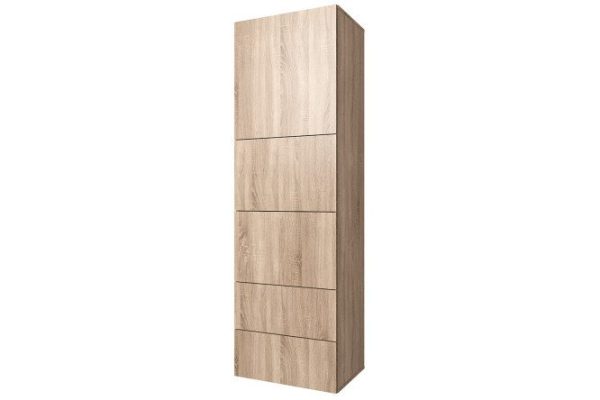 Шкаф 2 двери и 3 ящика Оскар 60х192 с push to open, дуб сонома