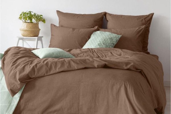 Комплект постельного белья Sateen Caramel Хлопок 148х215 см, 1,5 спальный