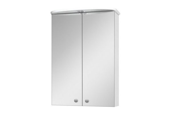 Зеркало-шкаф Мимоза 50 Э-Мим04050-01Сп с LED-подсветкой 52х72х27 см, Универсальный